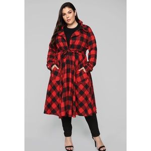 Fashion Nova-You Are My Mission Trench-3X-Red/Black